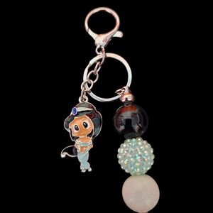 Cute Monkey Keychain with Beaded Charms